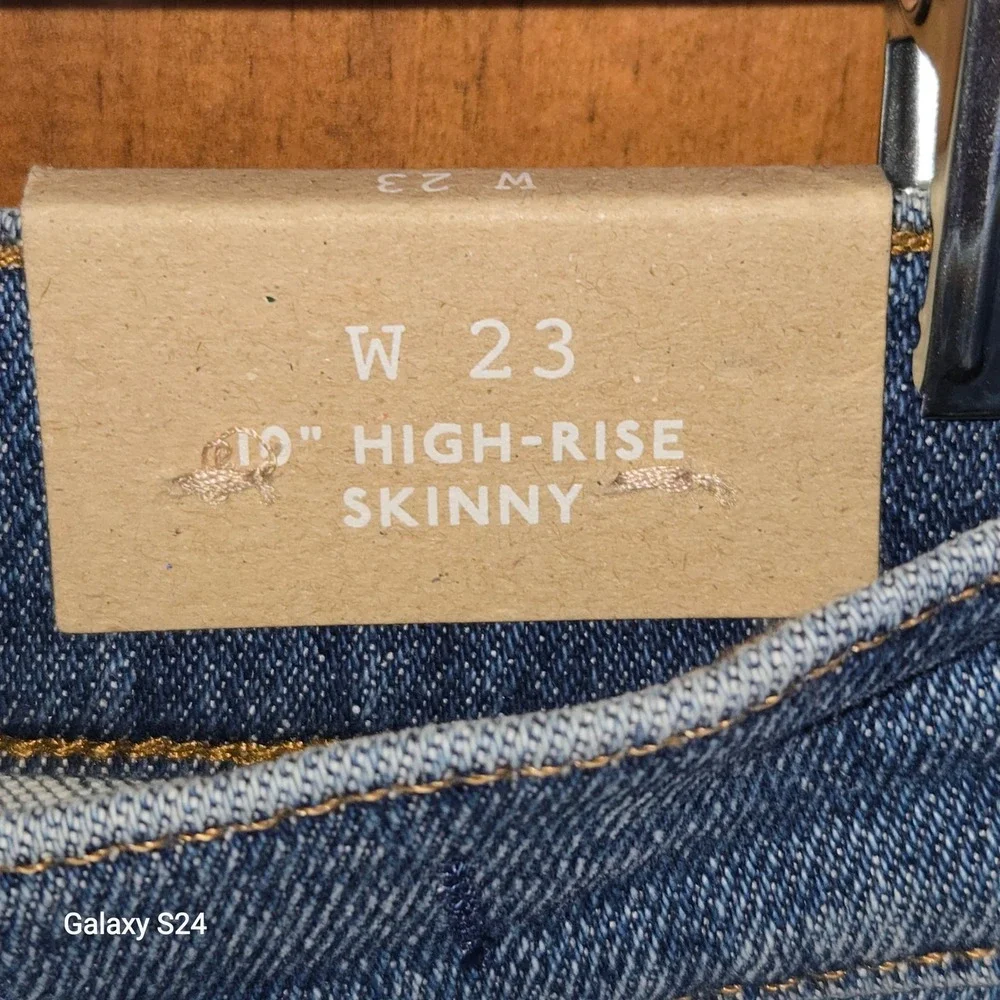 Madewell 10 High-Rise Skinny Jeans‎ Yardley Wash Blue Stretch Denim W23 NEW